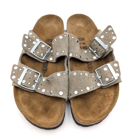 Birkenstock Arizona Rivets Studded Slide Sandals Unisex Size US W7/M5 EU38 - Picture 12 of 15